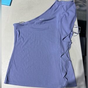 Nine West Lavender One-Shoulder Top — Large